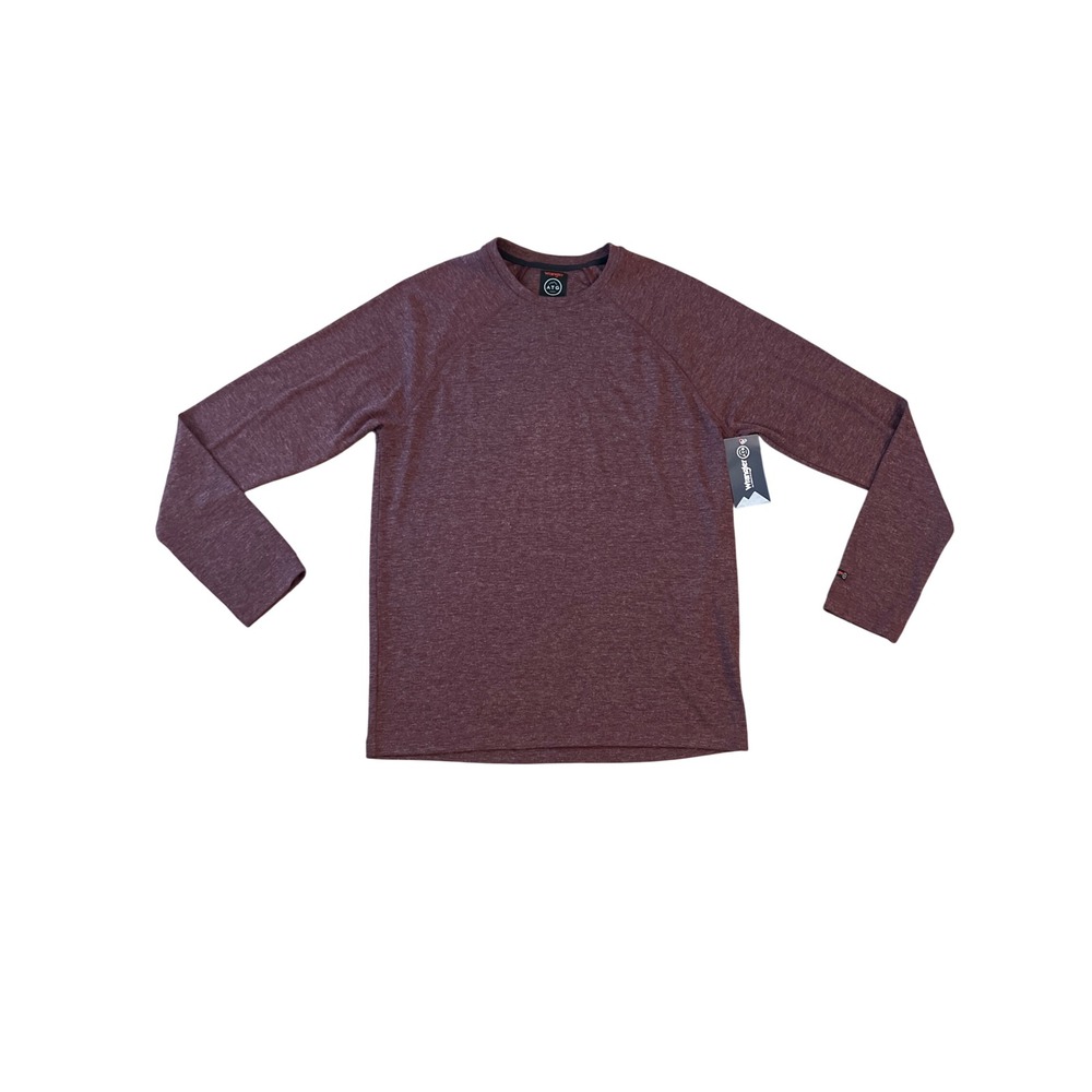 Wrangler ATG Balsam Knit Long Sleeve Shirt Mens Medium Port Royal Burgundy NEW